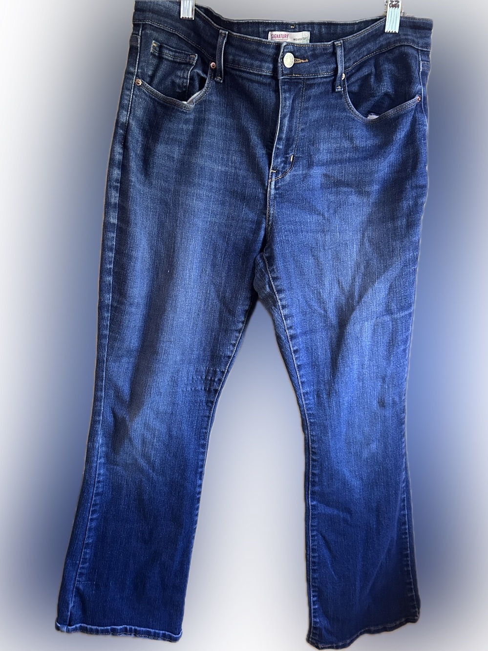 Levi Strauss Signature Mid-Rise Dark Wash Boot Cut Jeans size 14S